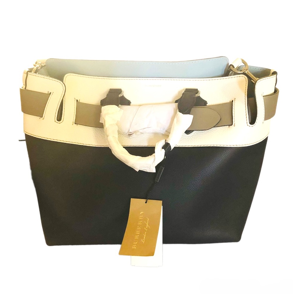 Burberry Ladies Top Handle Medium Tri-tone Leather Belt Bag authentic Burberry